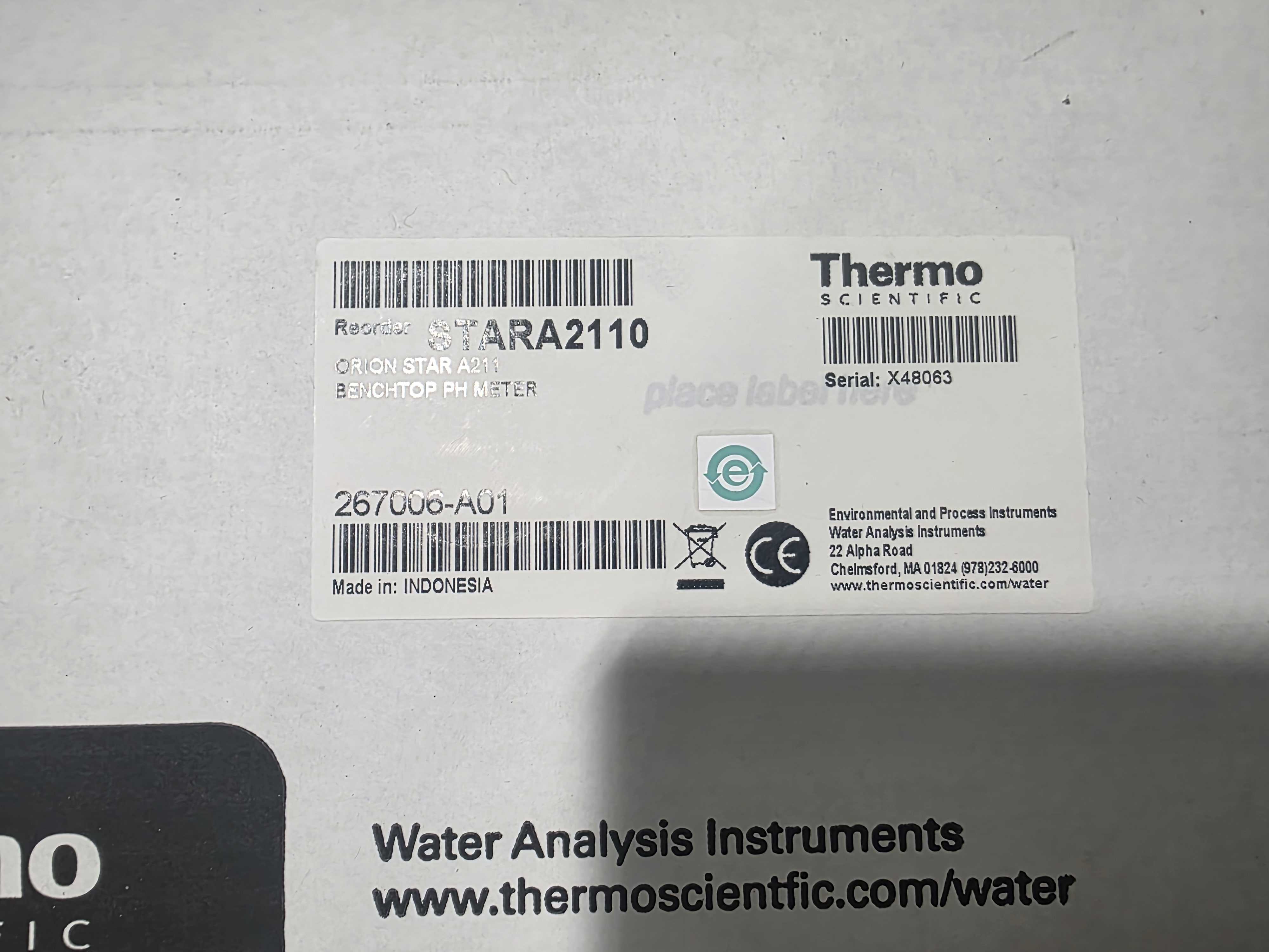 Used Thermo Scientific STAR A211 Benchtop PH Meter