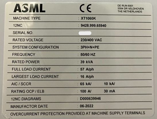 Used 2022 ASML XT1060K