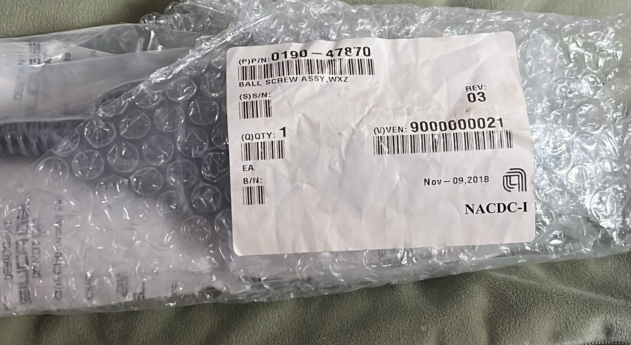 Used Applied Materials AMAT 0190-47870 BALL SCR ASSY,WXZ