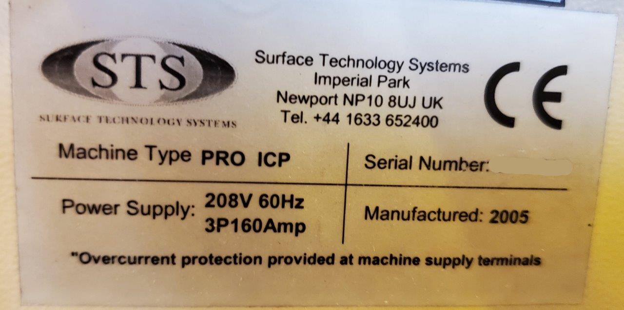 Used 2005 STS  ICP PRO HRM Etcher