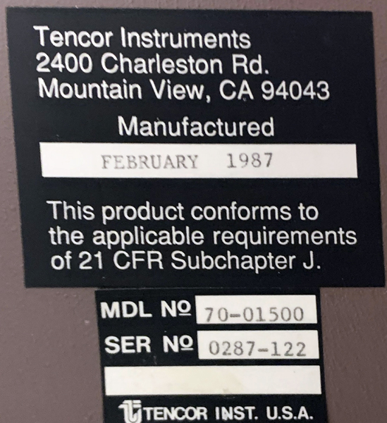 Used 1987 TENCOR Surfscan 4500 Particle Detection Tool