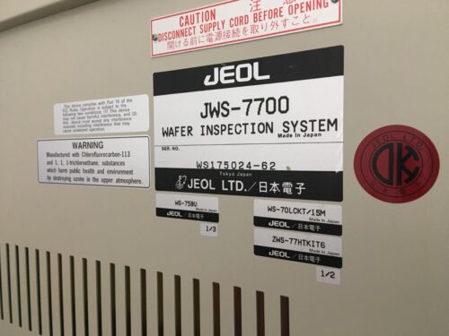 Used JEOL Jeol JWS-7700 Wafer Inspection System, WS-75BU, WS-70LCKT/15M,
