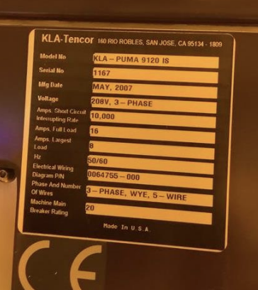Used KLA Puma 9120