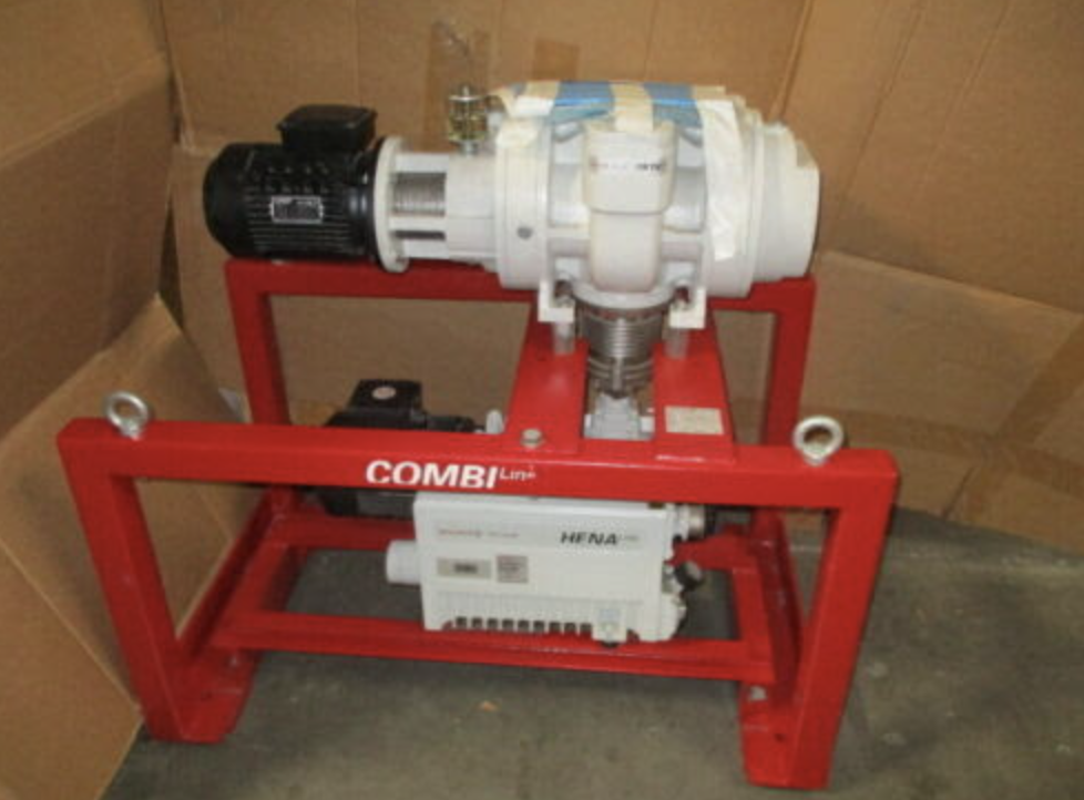 Used Pfeiffer Vacuum Pump CombiLine WU 412, Hena 100 & Okta 500 Roots Blower Pump