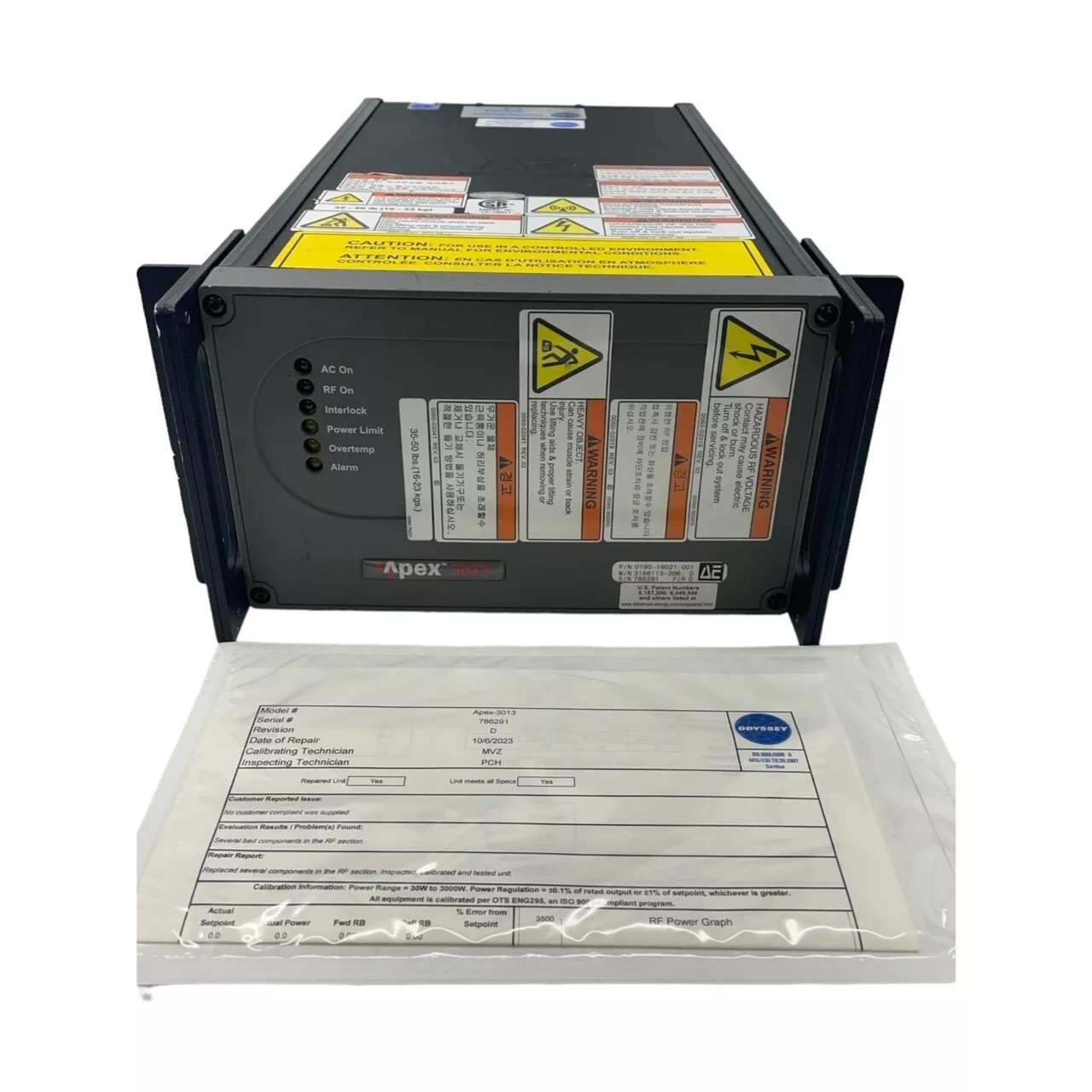 Used AMAT 0190-19021 APEX 3013 RF GENERATOR AE 3156113-006