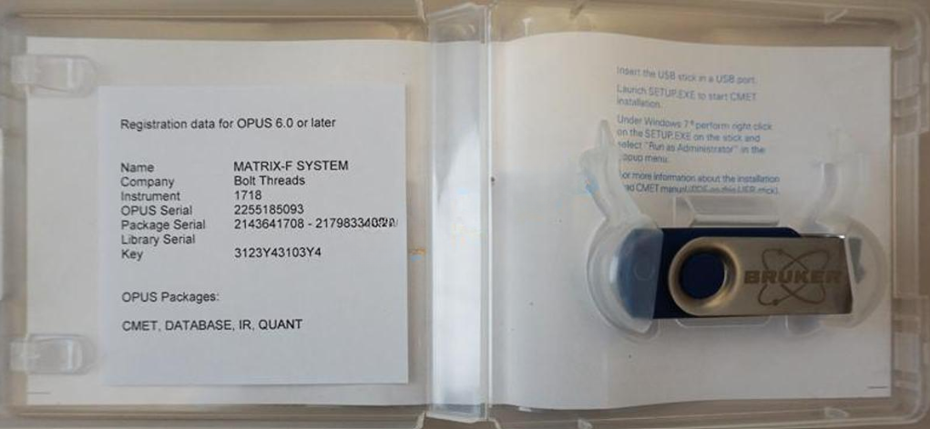 Used 2017 Bruker MATRIX-F FT-NIR Spectrometer with CMET software