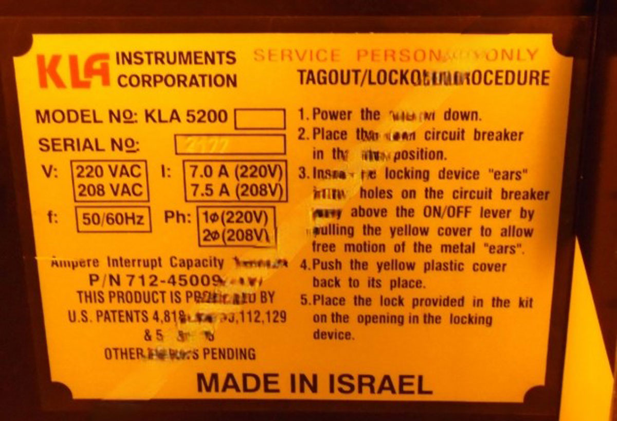 Used KLA TENCOR 5200XP No.2 Wafer Test