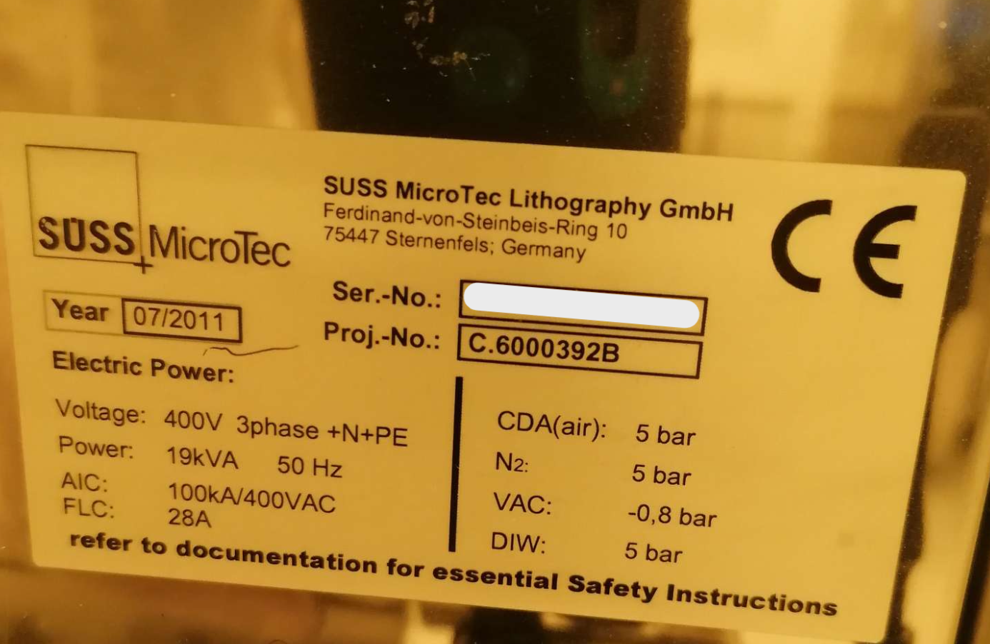 Used Karl Suss Gamma