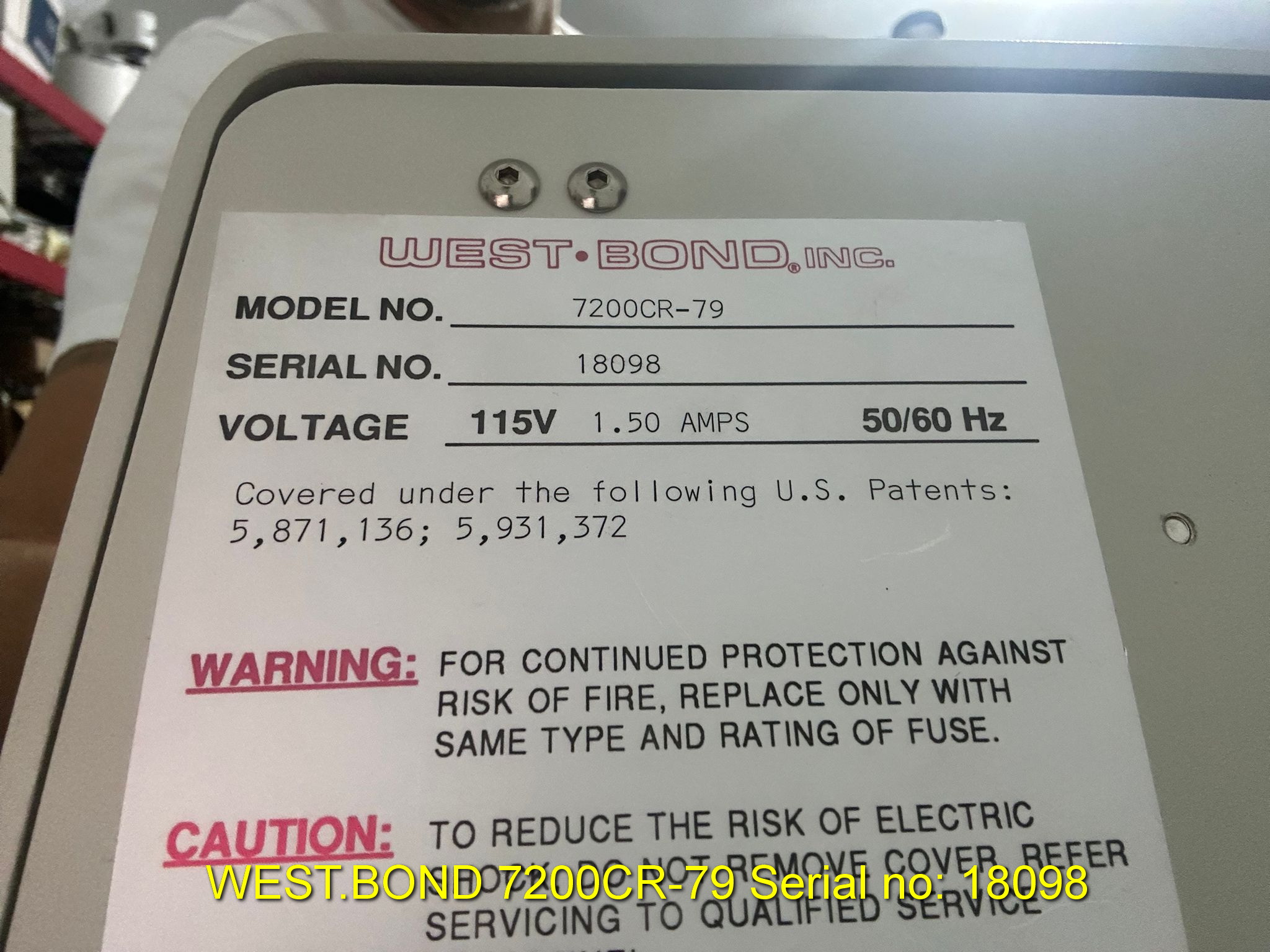 Used West Bond  7200CR-79