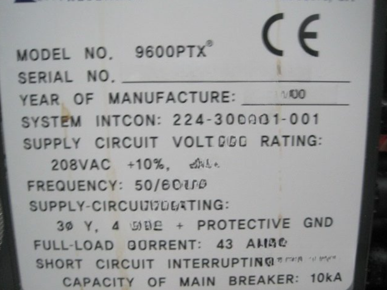 Used 2000 LAM Alliance (A6) TCP 9600PTX