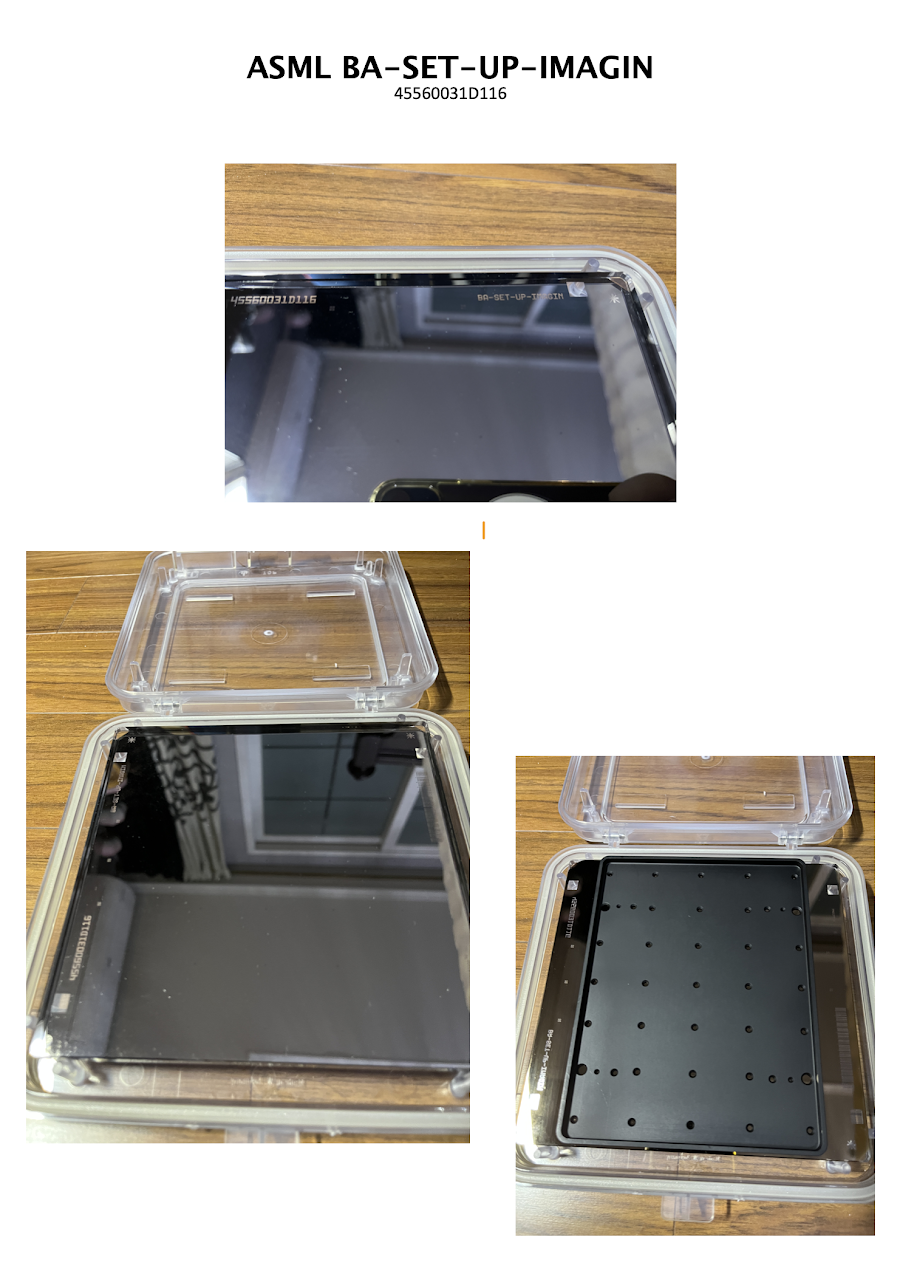 Used ASML BA-SET-UP-IMAGIN 45560031D116 BOX12 RETICLE