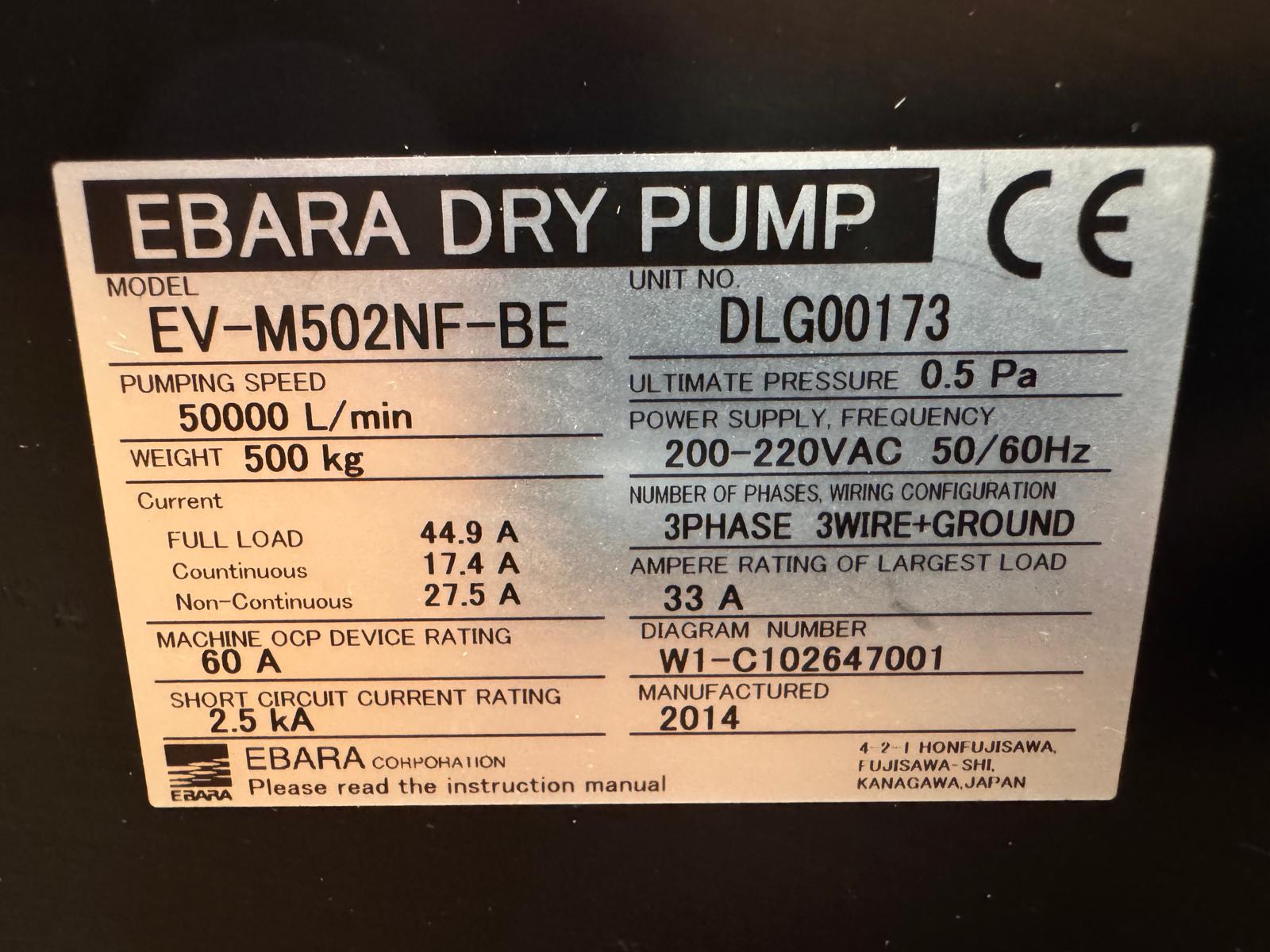 Refurbished Ebara EV-M502N Dry Vacuum Pump