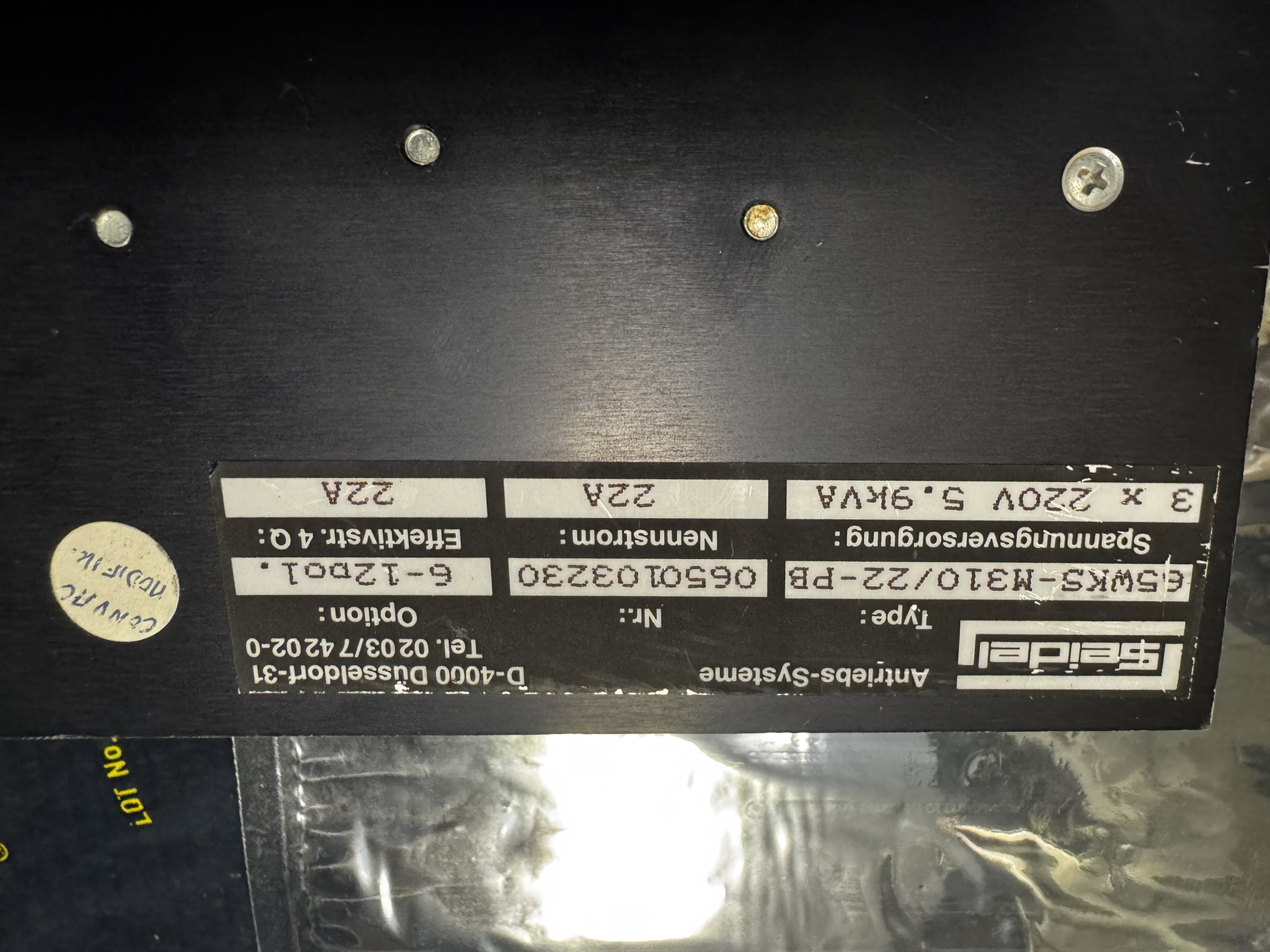 Used Seidel E5WKS-M310/22-PB Servo Drive Module – 3×220V, 22A, from Suss Microtec Falcon Developer
