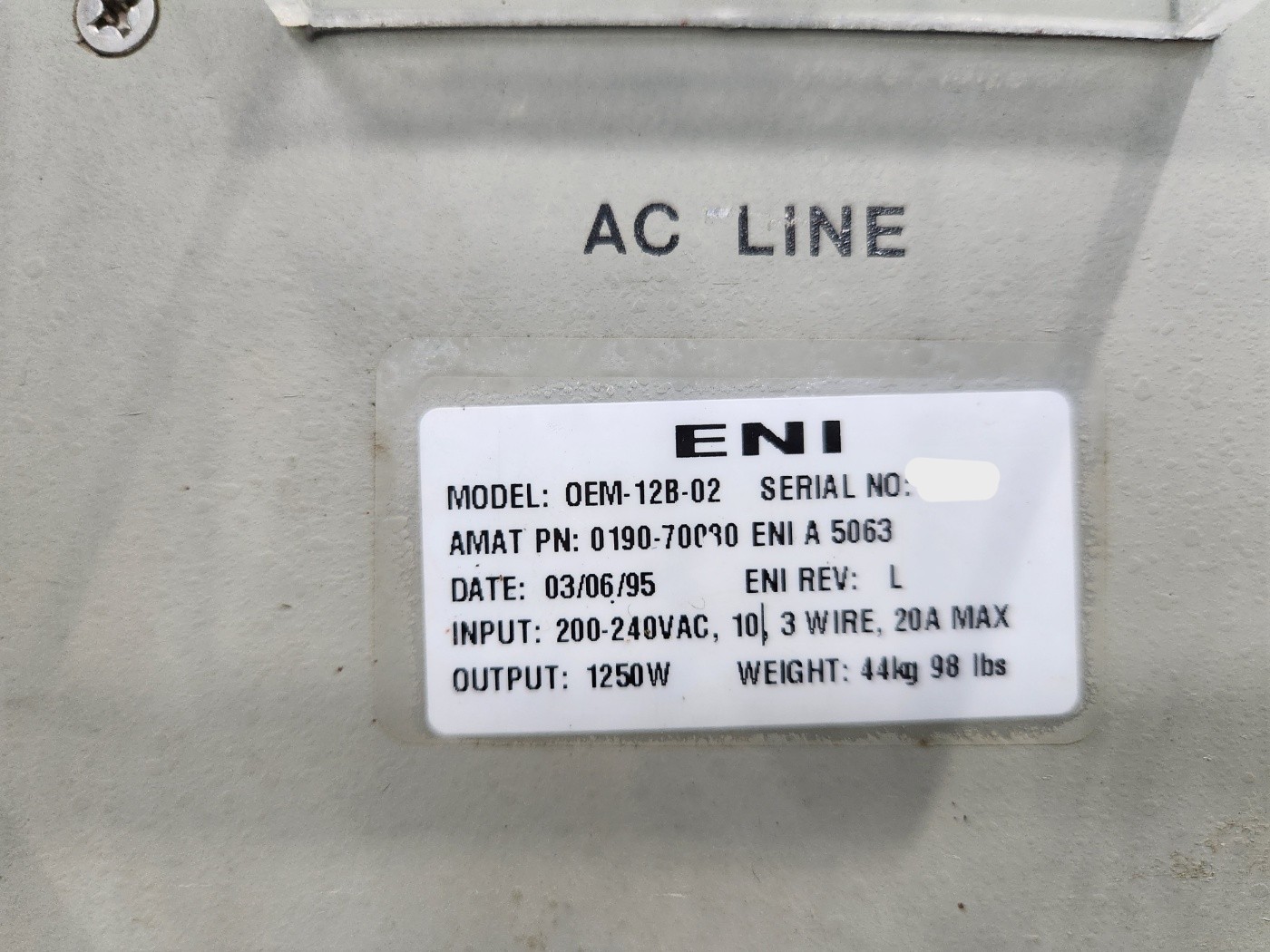 Used 1995 AMAT P5000