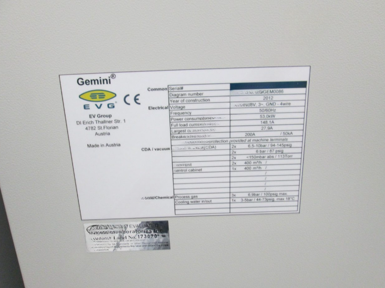 Used 2011 EV Group Gemini