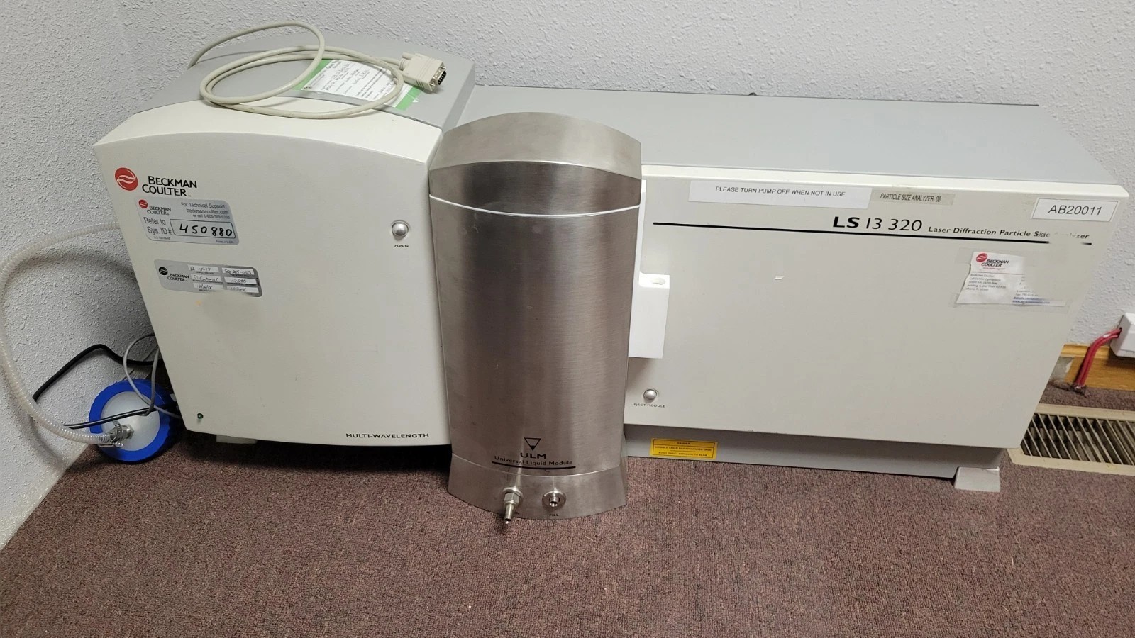 Used Beckman Coulter LS 13 320 Laser Particle Size Analyzer w/ ULM