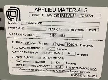 Used 2006 AMAT Producer SE SACVD