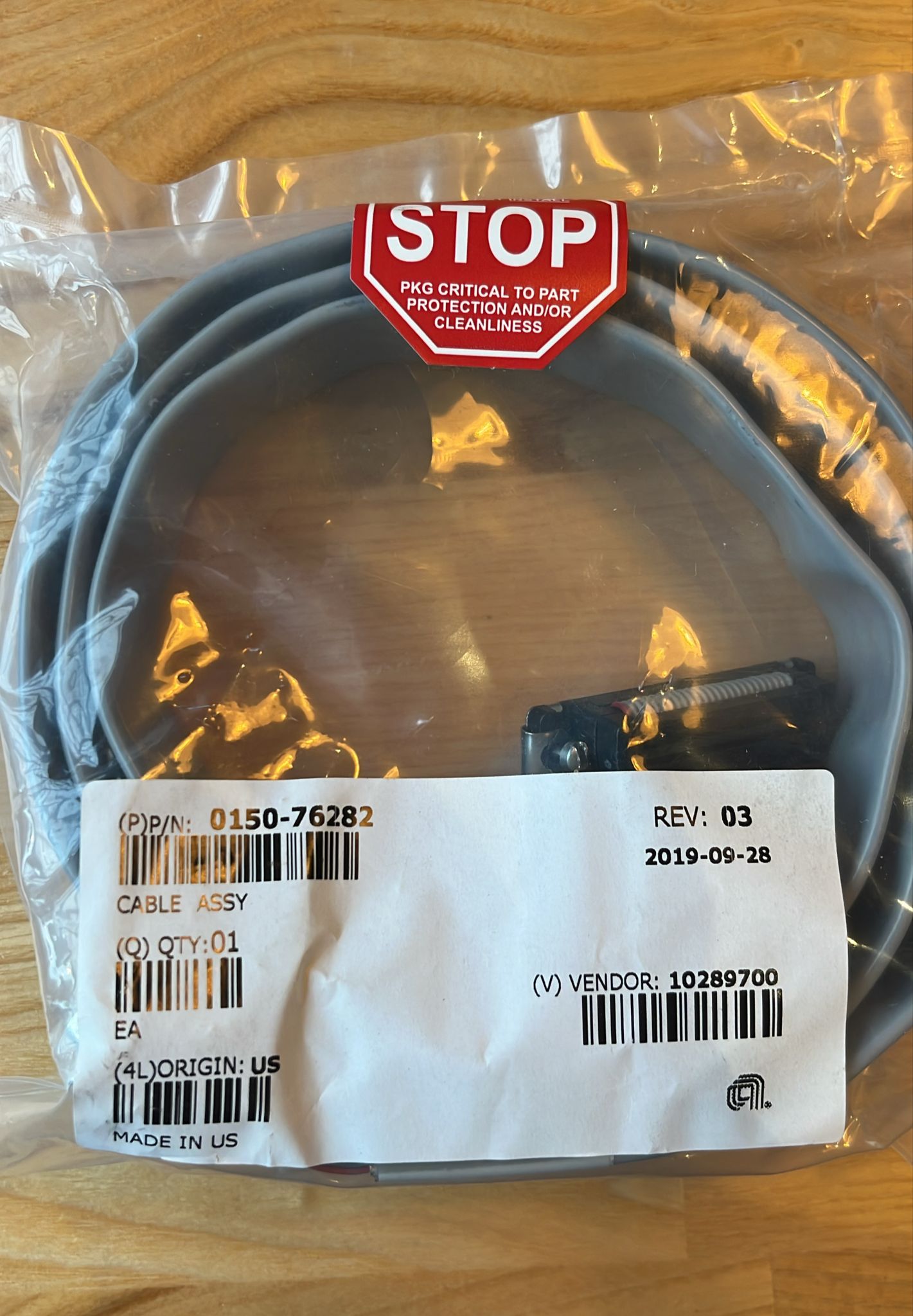 Used Applied Materials AMAT 0150-76282 CABLE ASSY RF MATCH WXZ