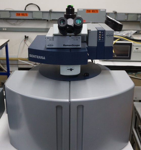 Used Bruker Senterra R200L RAMAN microscope with Olympus BX51 microscope and motorized XY stage