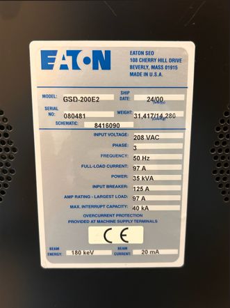 Used 2000 Axcelis GSD 200E2 High Current Ion Implanter