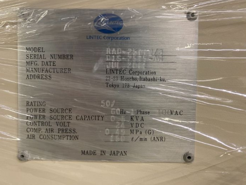 Used 2001 Lintec RAD-2500M/8