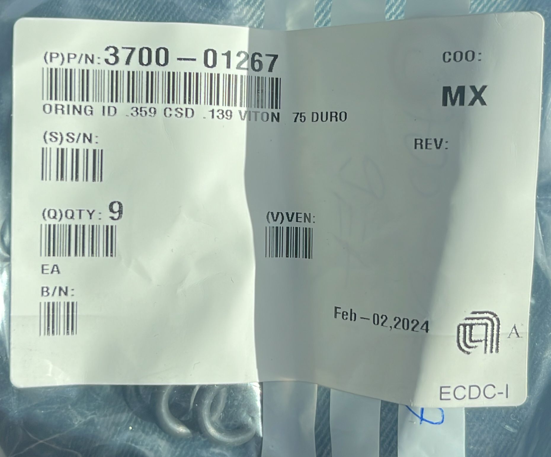 Used Applied Materials AMAT WXZ PART: O-RINGS - VARIOUS AVAILABLE
