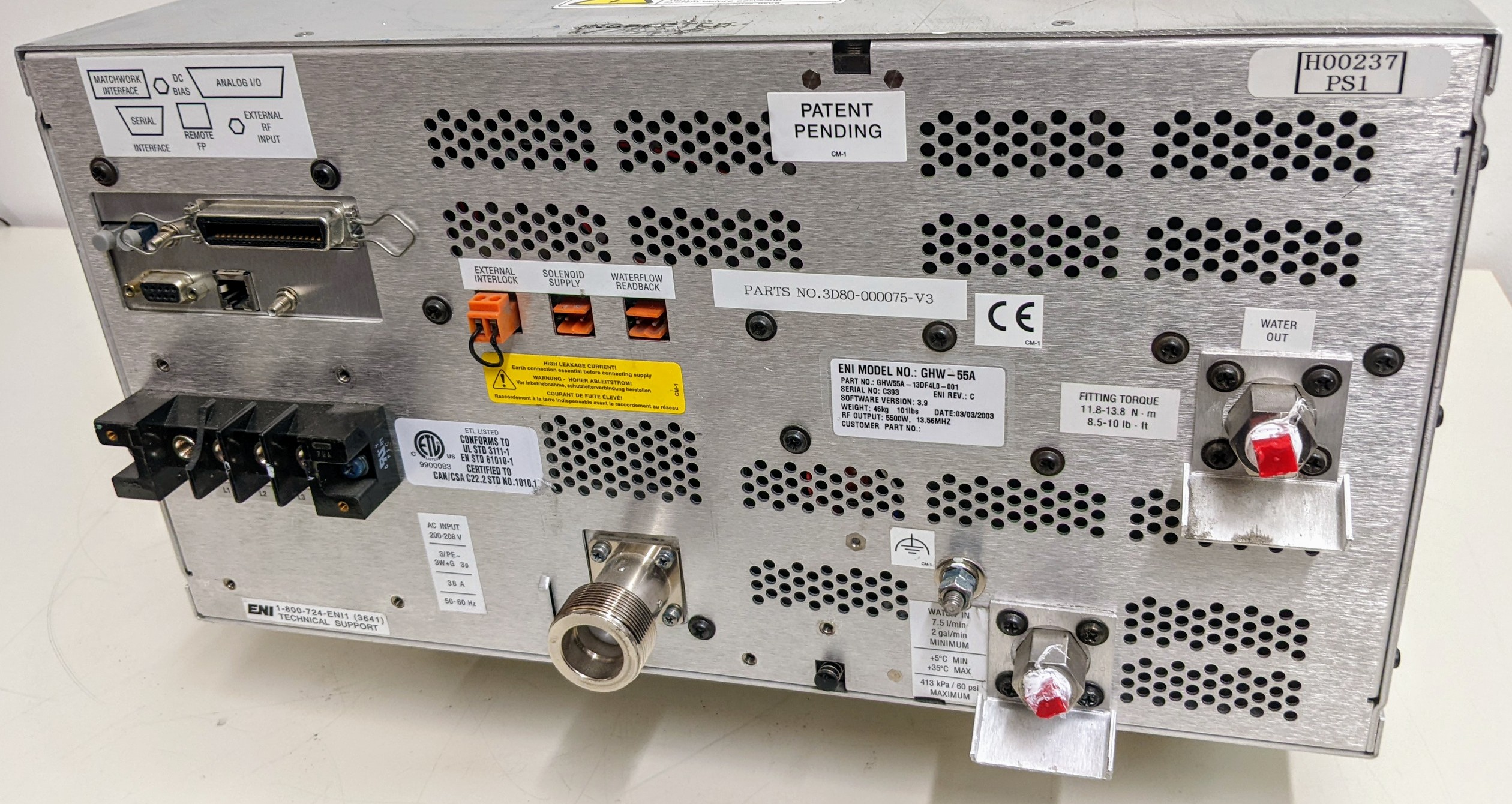 Used ENI ENI GHW-50 RF Generator