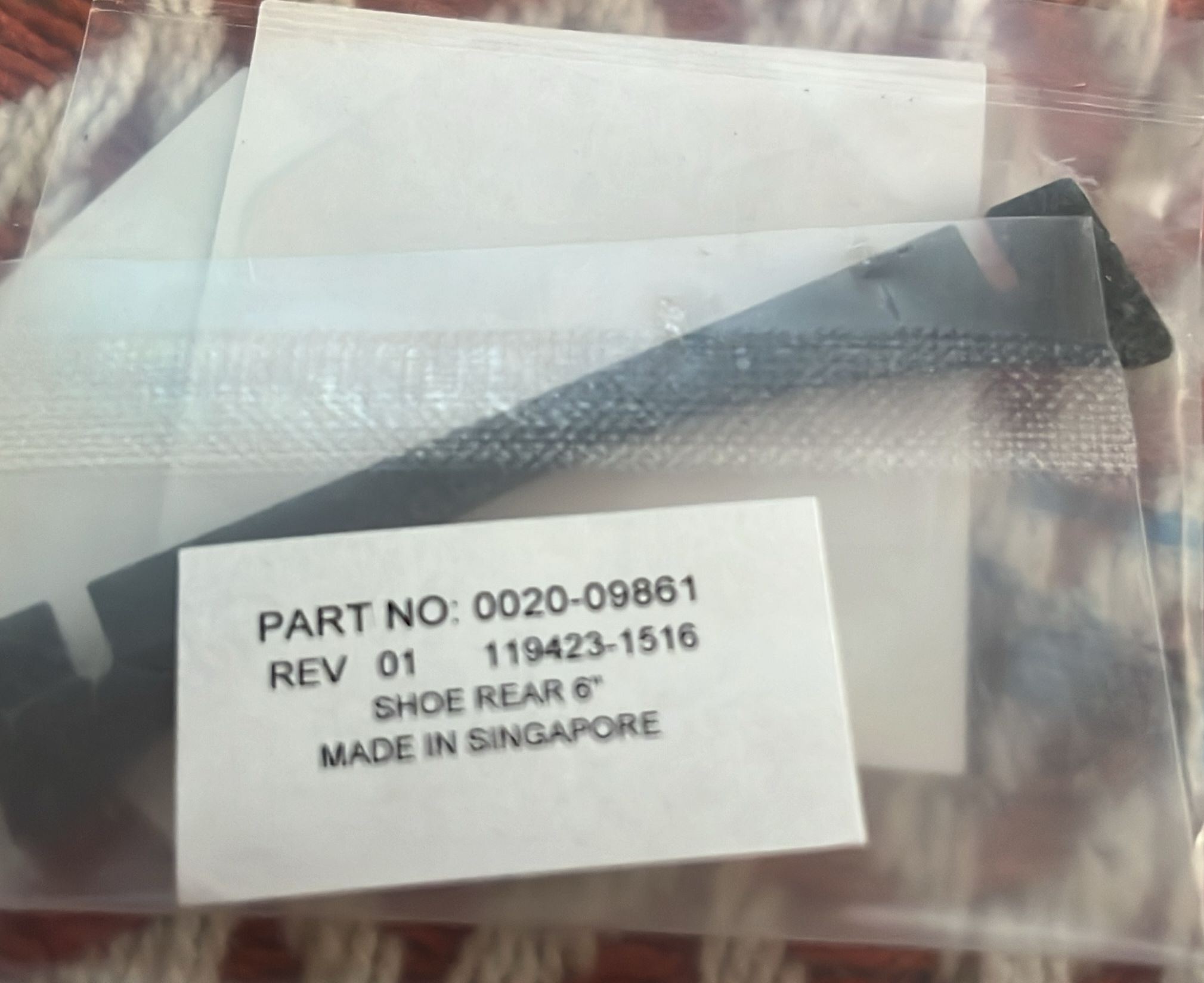 Used Applied Materials AMAT 0020-09861 SHOE REAR 6"