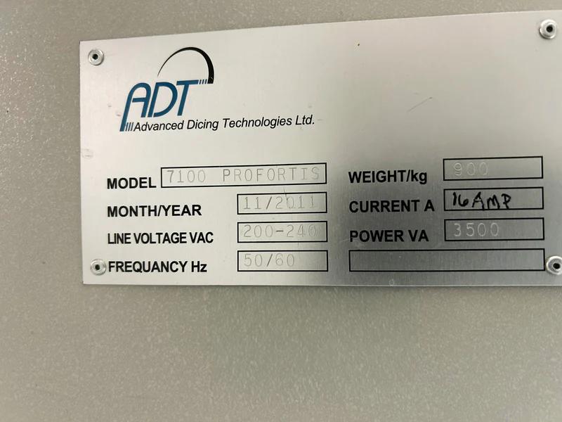 Used 2011 ADT 7100 ProFortis Precision Dicing Saw