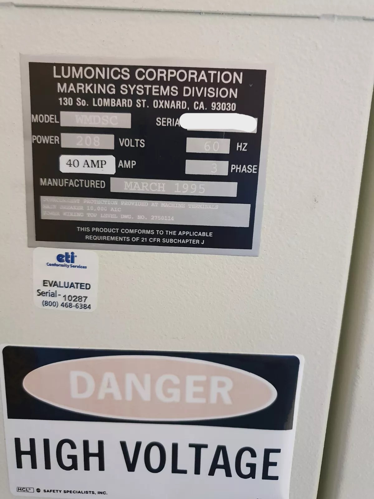 Used Lumonics WMDCS WaferMark Superclean