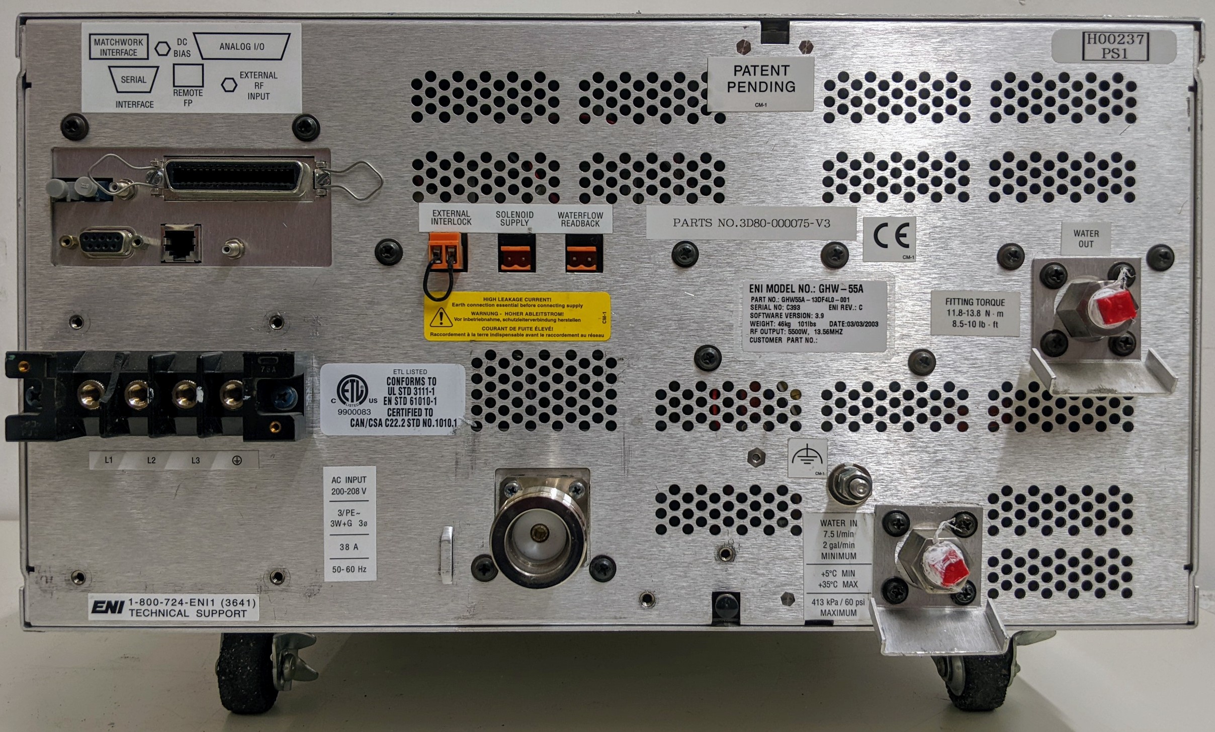 Used ENI ENI GHW-50 RF Generator