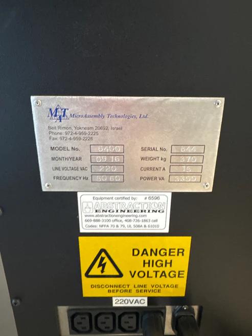Used Microassembly Technologies MAT 6400 Automatic High Accuracy Die Attach System