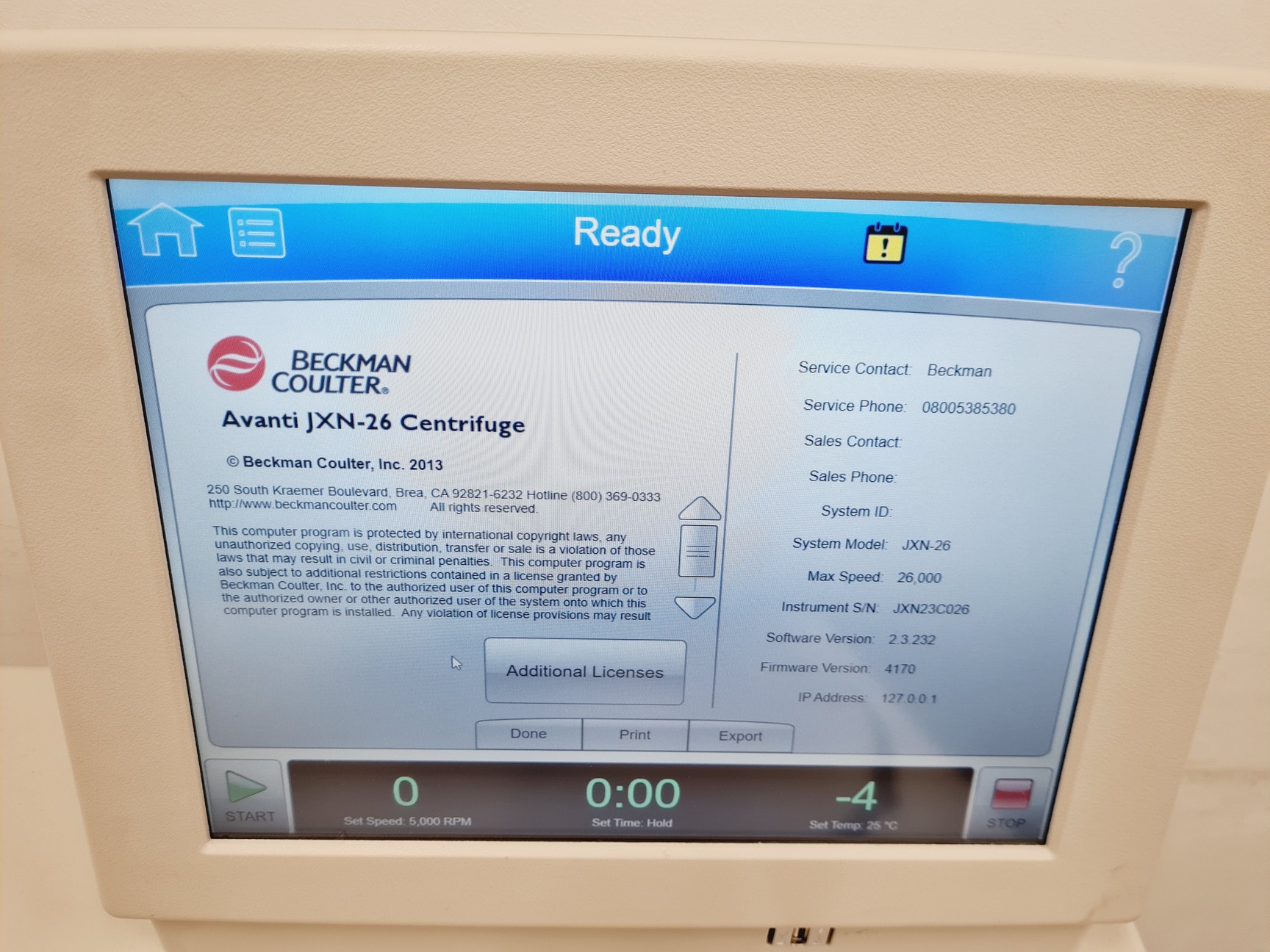 Used 2023 Beckman Coulter Avanti JXN-26 Centrifuge with JCF-Z Rotor 20000rpm Lab