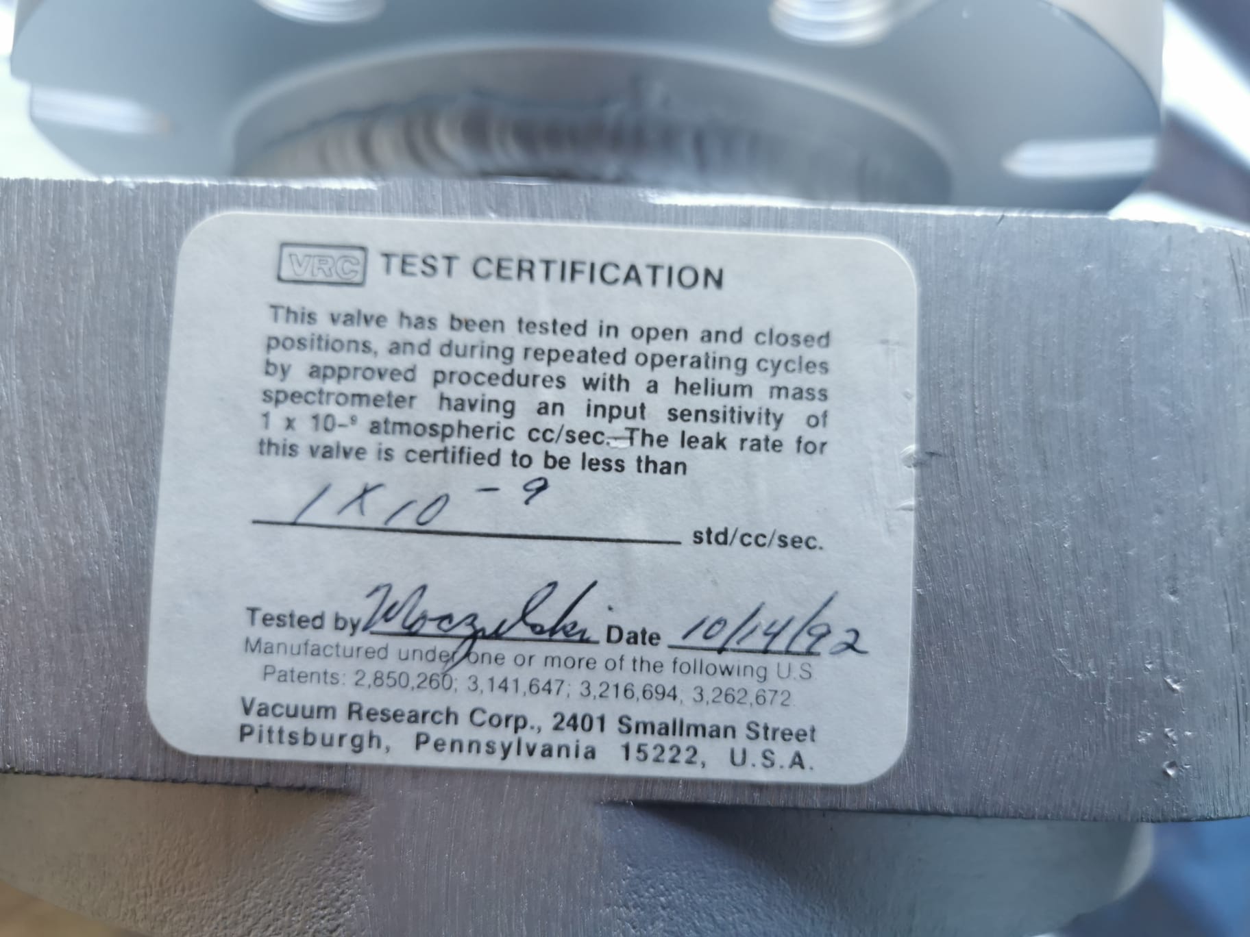 Used Eaton Nova 6200 AV Vacuum Research Company Gate Valve