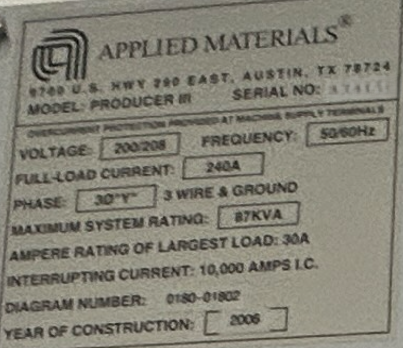 Used 2006 AMAT Producer 7