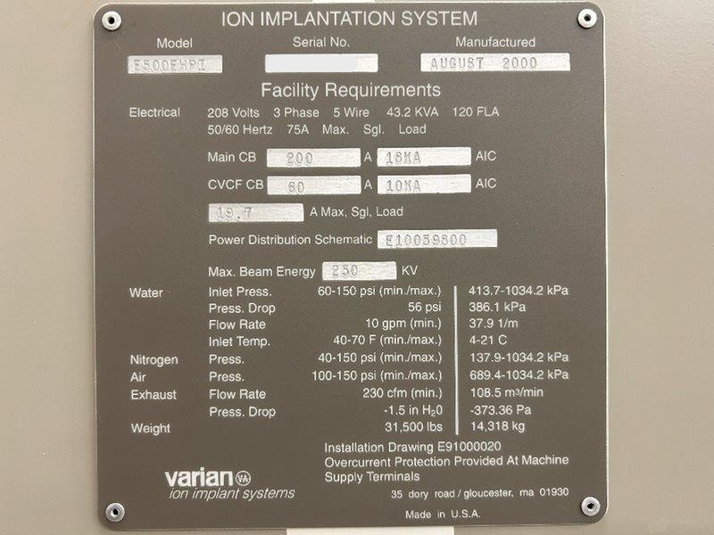 Used 2000 AMAT MS9 E500 EHPI