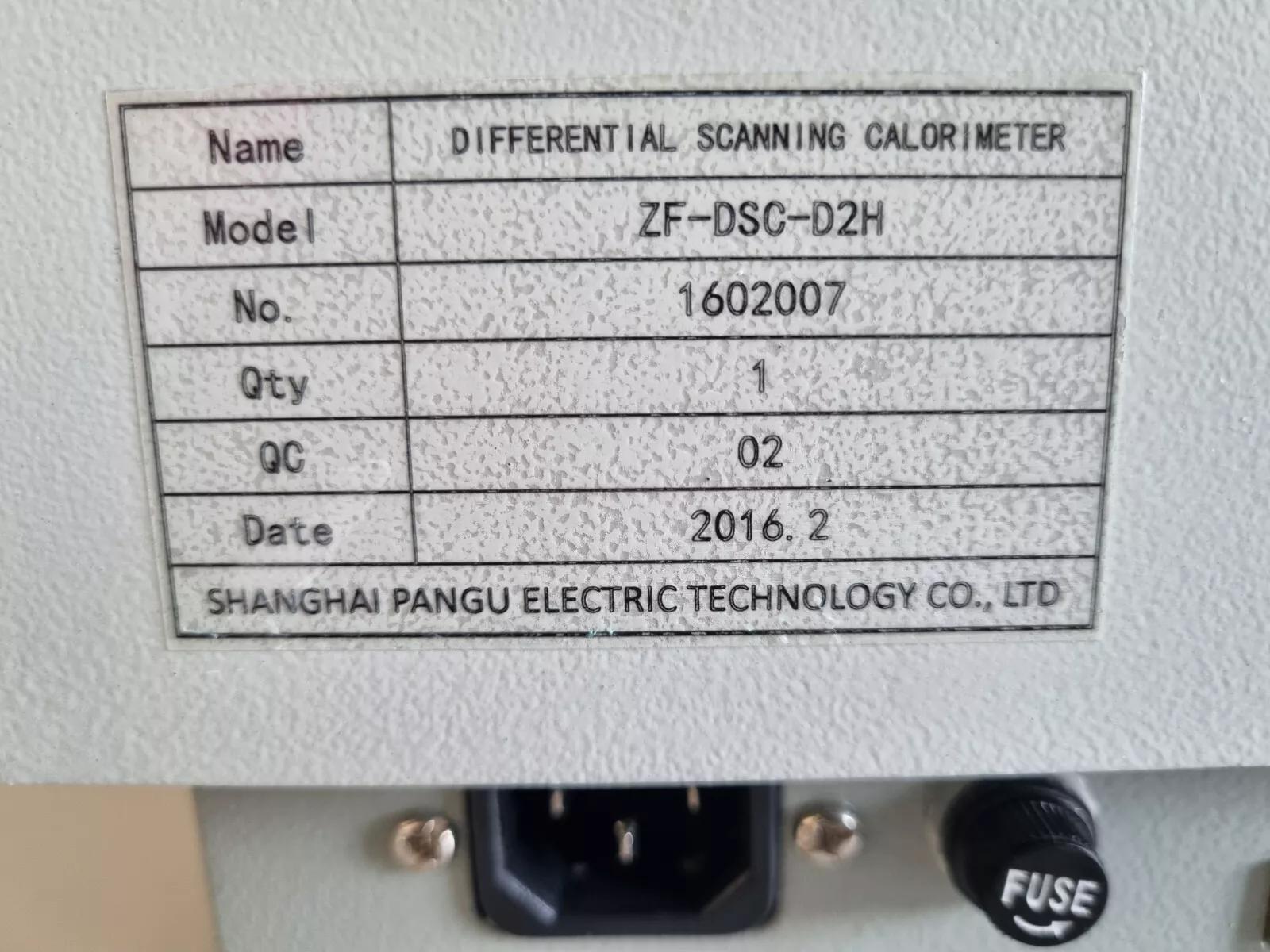 Used Pangu ZF-DSC-D2H Differential Scanning Calorimeter