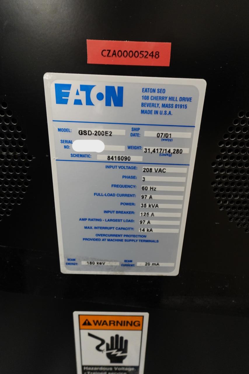Used 2001 Axcelis Technologies Inc. / Eaton GSD/200E2