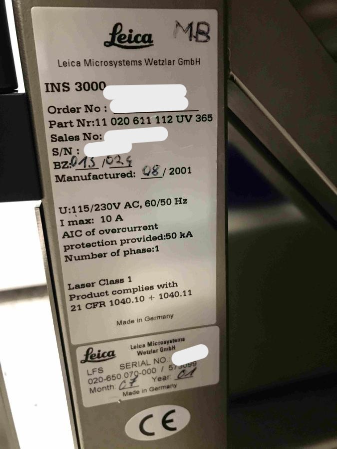 Used 2001 Leica INS-3