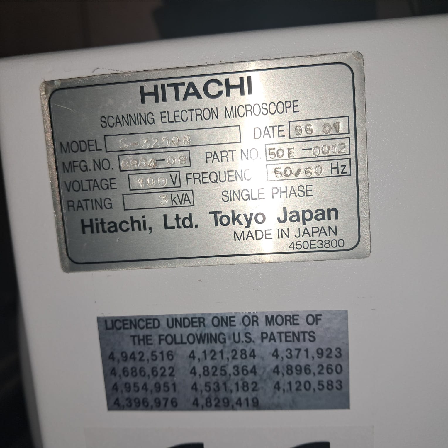 Used HITACHI S-3200 SEM
