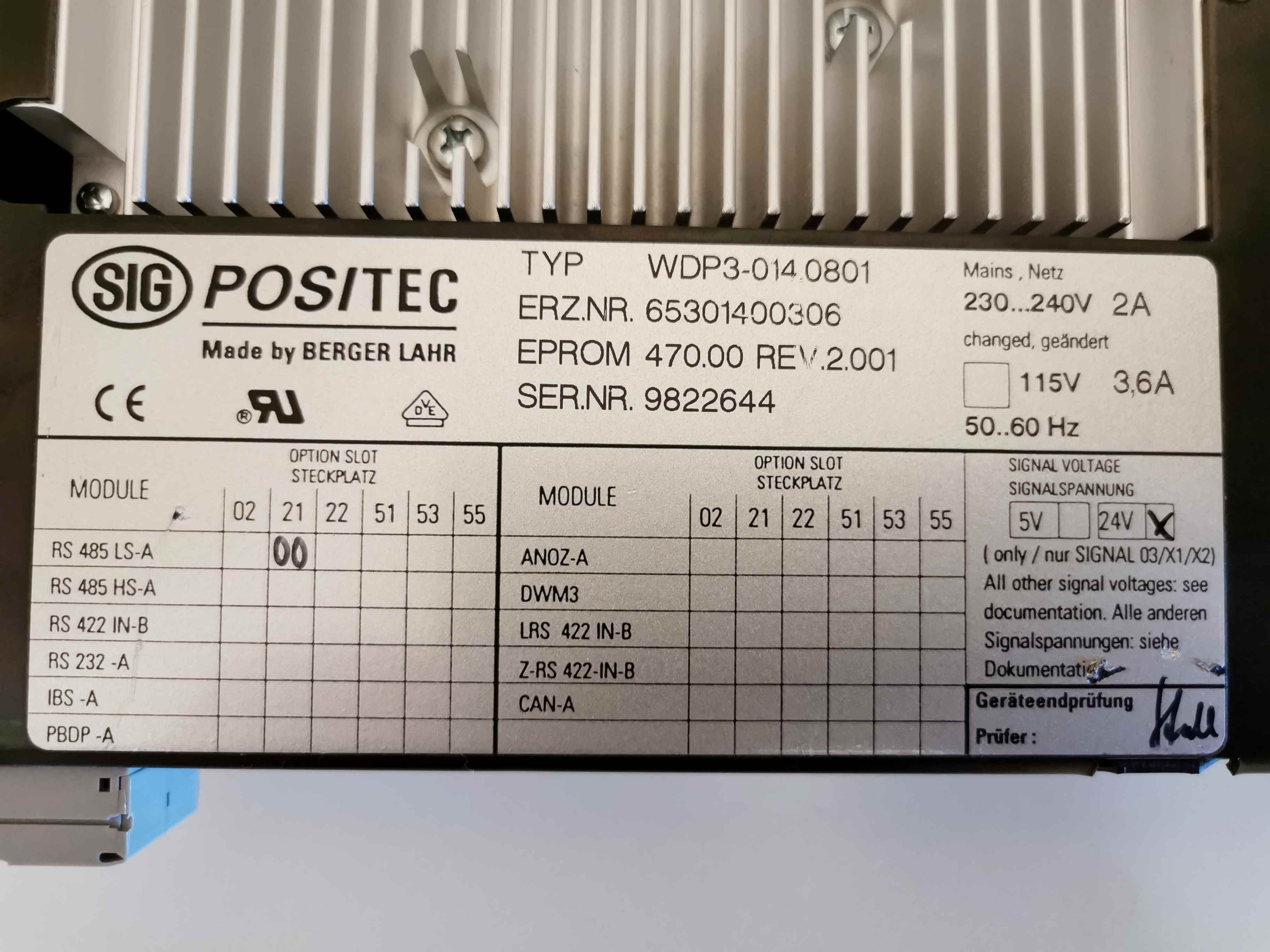 Used POSITEC WDP3-0140801