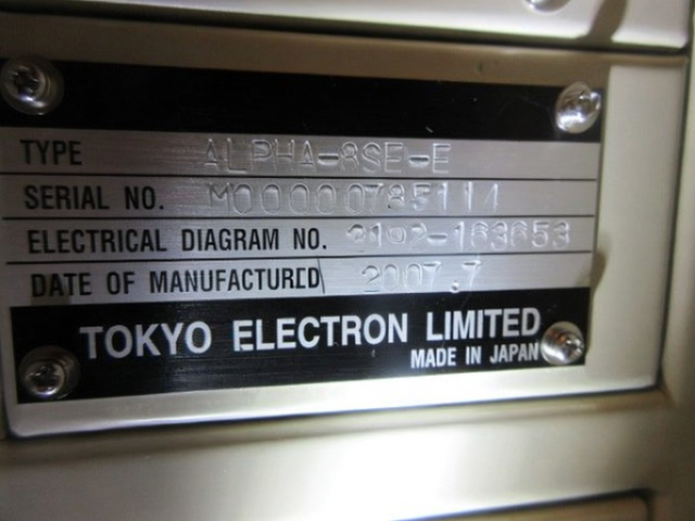 Used 2007 TEL ALPHA-8SE Nitride