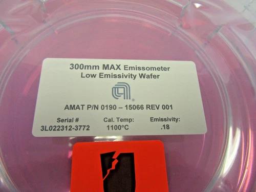 Used AMAT 0190-15066 300MM MAX EMISSOMETER LOW EMISSIVITY WAFER