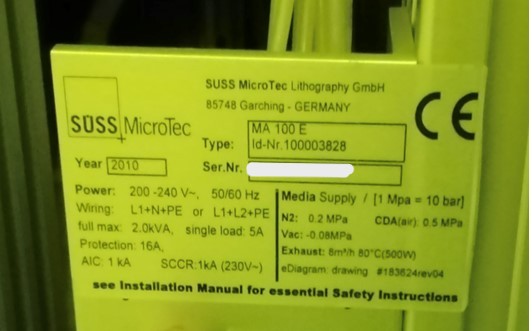 Refurbished Karl Suss MA 100e/150e