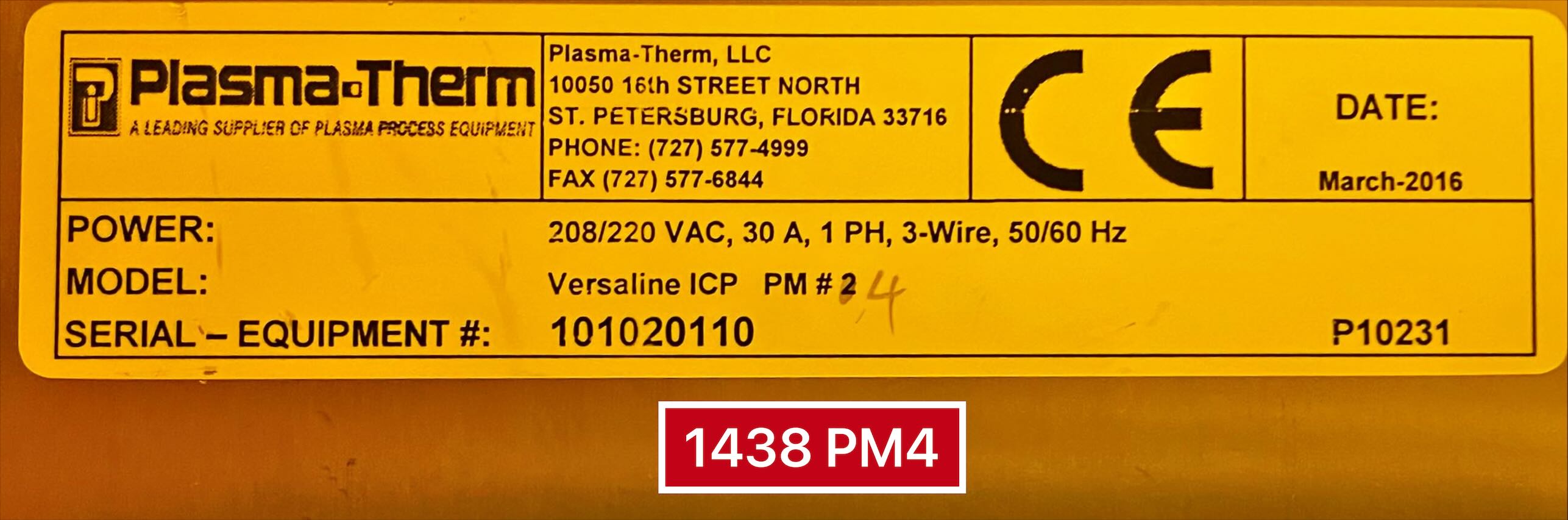 Used 2016 Plasmatherm Versaline ICP Dry Etching System