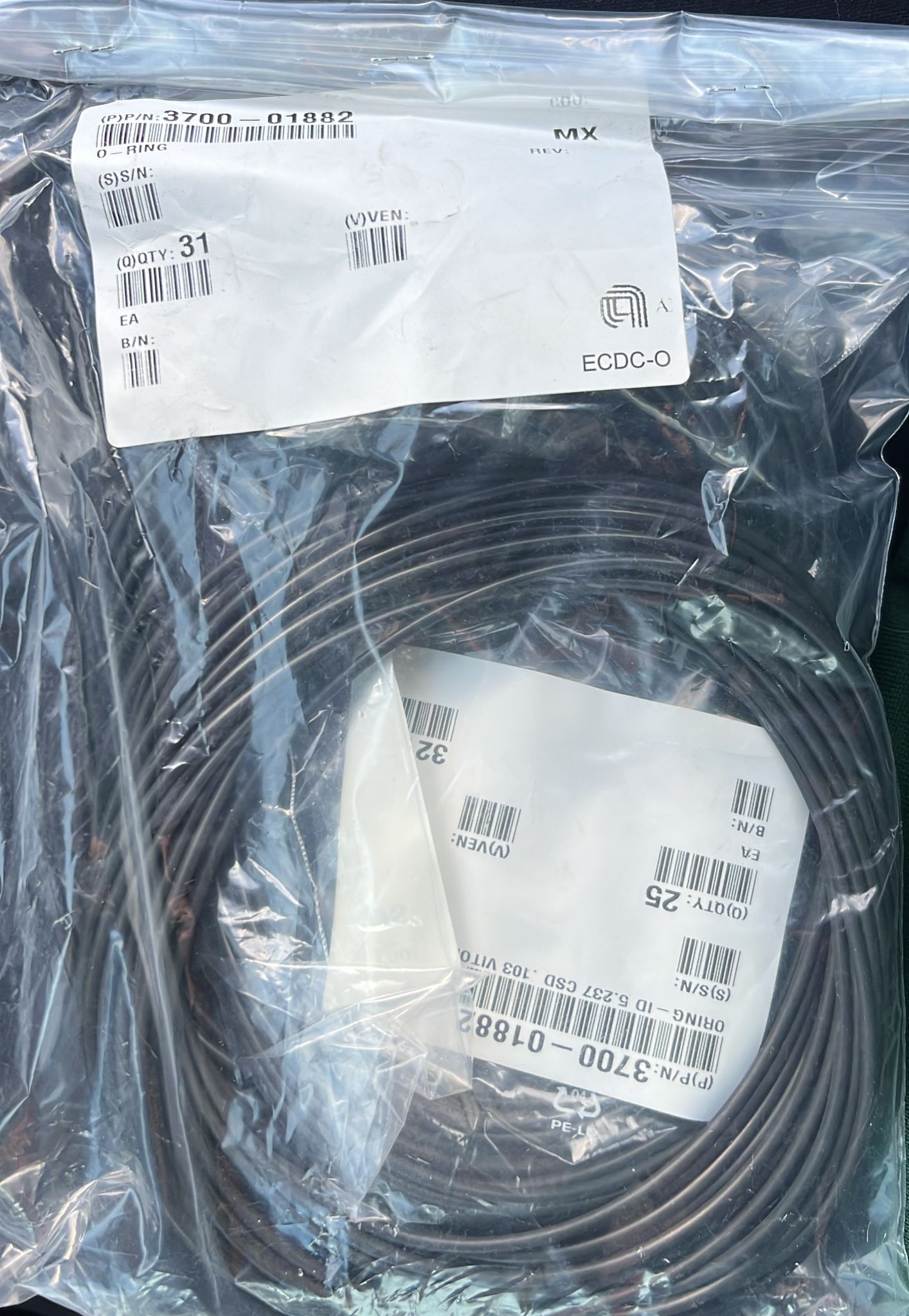 Used Applied Materials AMAT WXZ PART: O-RINGS - VARIOUS AVAILABLE