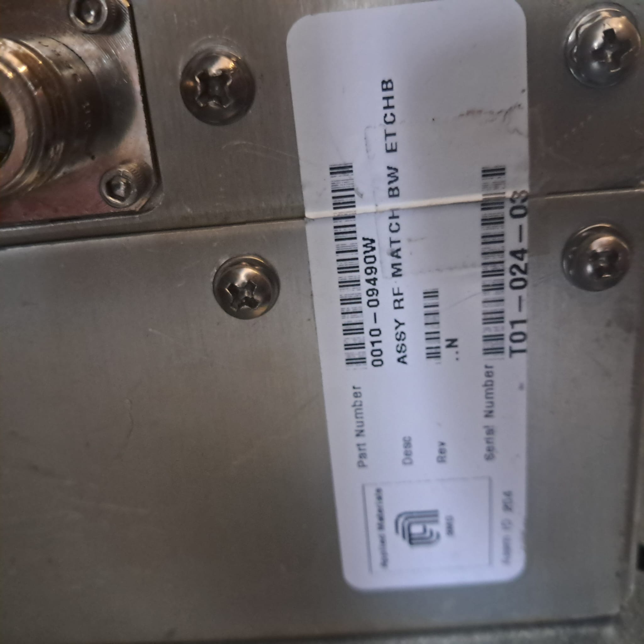 Used AMAT 0010-09490W Assy RF Match BW EtchB