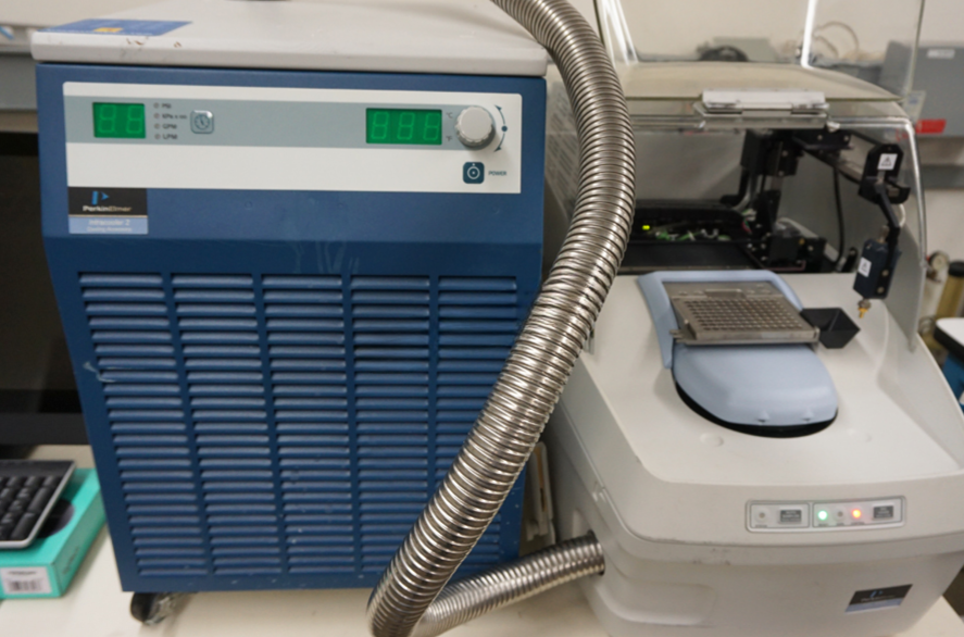 Used Perkin Elmer DSC8500 Differential Scanning Calorimeter with Polyscience VLT-100 Cooling Unit and software