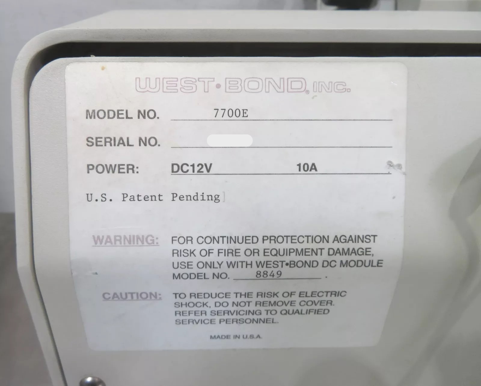 Refurbished West-Bond 7700E Manual Thermosonic Ball Bonder