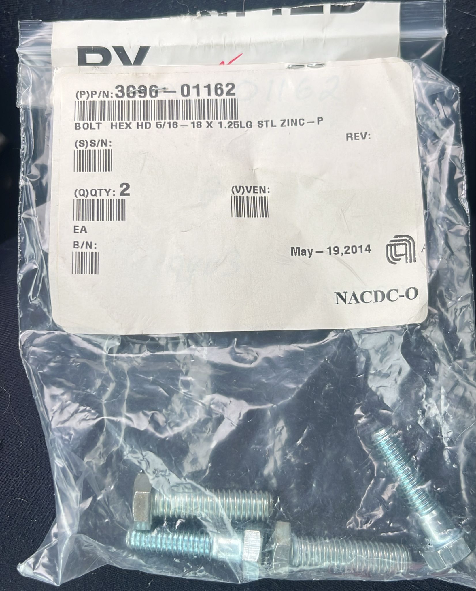 Used Applied Materials AMAT 3090-01162 #U#BOLT HEX HD 5/16 -18X1/2